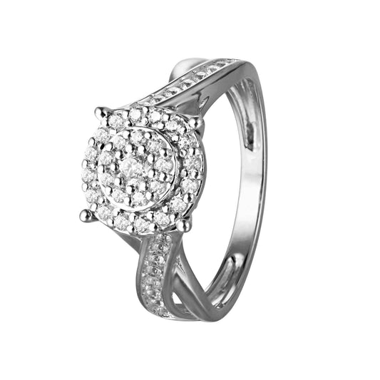 10KT White Gold 0.50 Carat Intertwined Ladies Ring-0225546-WG