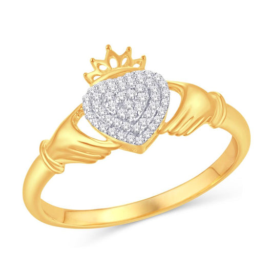 10KT Yellow Gold 0.10 Carat Heart Ladies Ring-0225743-YG
