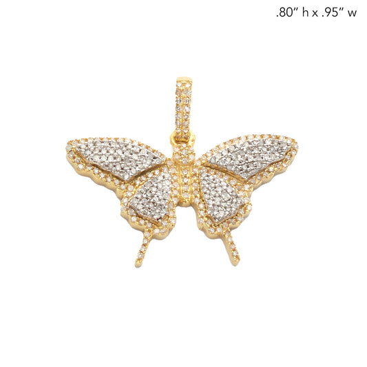 10KY+W 0.35CTW MICROPAVE DIAMOND BUTTERFLY PENDANT